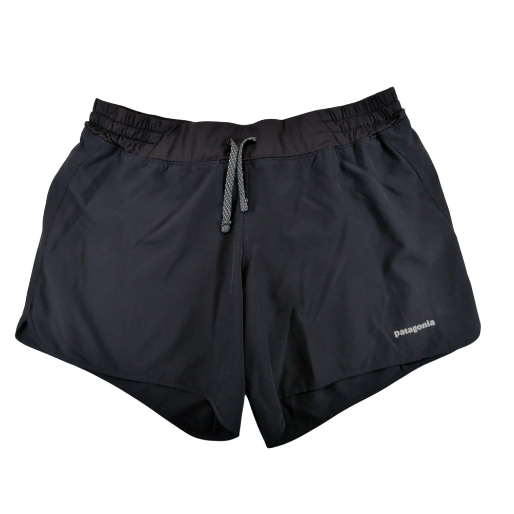 Patagonia Nine Trails Shorts 6" Running Black Womens Medium 57630 Liner Pocket